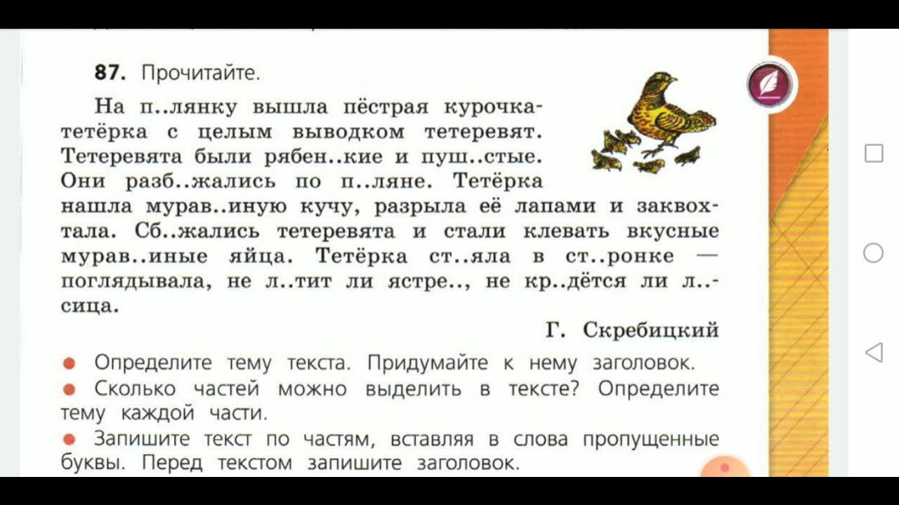 русский язык 3 класс 1 часть упр 160. на полянку вышла пестрая курочка тетерка с целым выводком тетеревят. курочка тетерка главная мысль текста. русский язык книга 1 класс канакина горецкий. учебник русский язык 1 класс школа россии учебник.