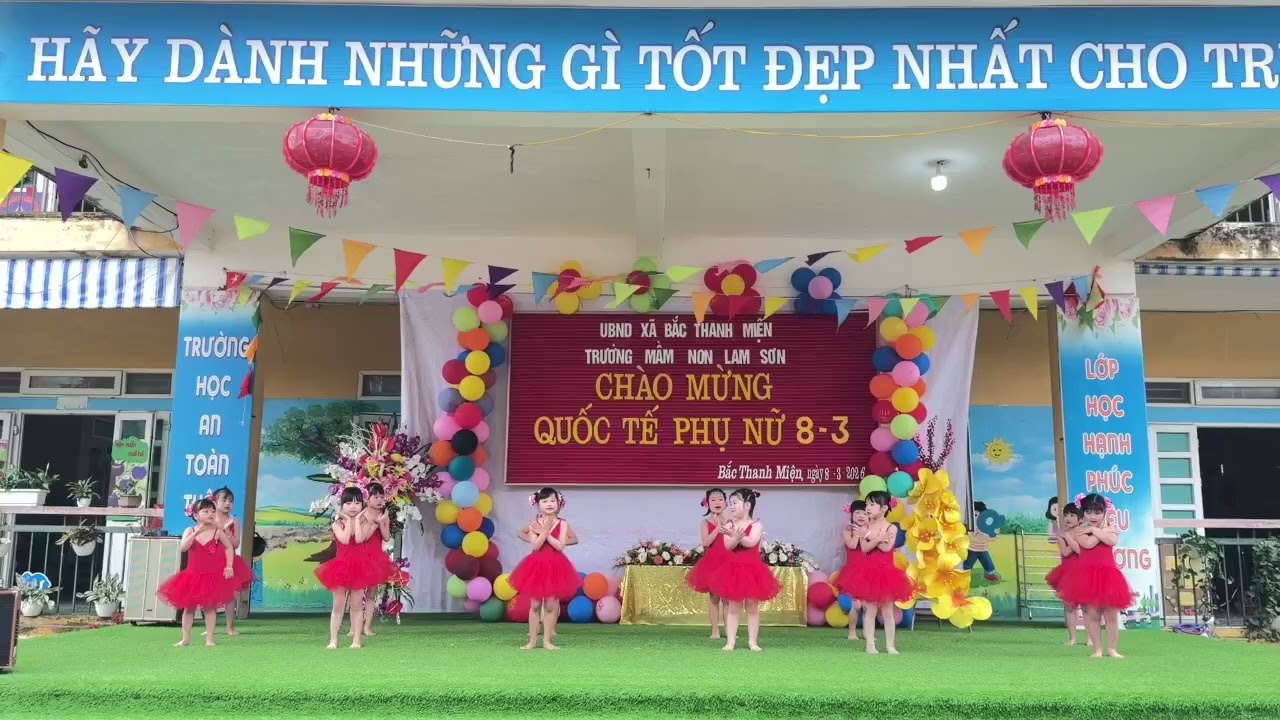 Múa Hoa của mẹ - lớp 5 tuổi D, trường Mầm non Lam Sơn, xã Bắc Thanh Miện, tp Hải Phòng