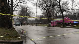 Police investigate an accident involving a bicycle on South Park Street in Kalamazoo