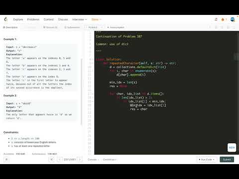 leetcode 2351 First