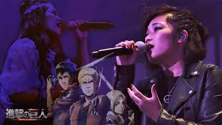 Attack on Titan Season 2 OST - 'YouSeeBIGGIRL/T:T' Live [Stage mix] with (German/English) Lyrics