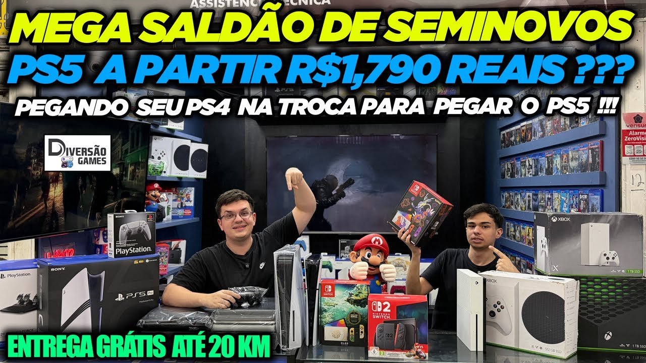 MEGA SALDÃO DE SEMINOVOS! PS5 A PARTIR R$1.790??? DIVERSÃO GAMES