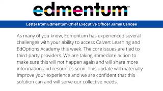 Online-only learning update regarding Edmentum/Pender Virtual Academy