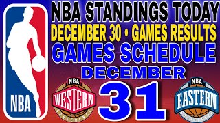 nba standings today December 30, 2023 | games results | games schedule December 31, 2023