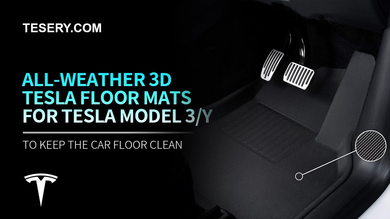 Tesla Model 3/Y Accessories  All-Weather 3D Floor Mats for Model 3 Model Y  from Tesery 