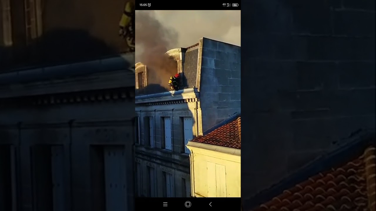 incendie Cognac 14/01/22 pompier en difficulté