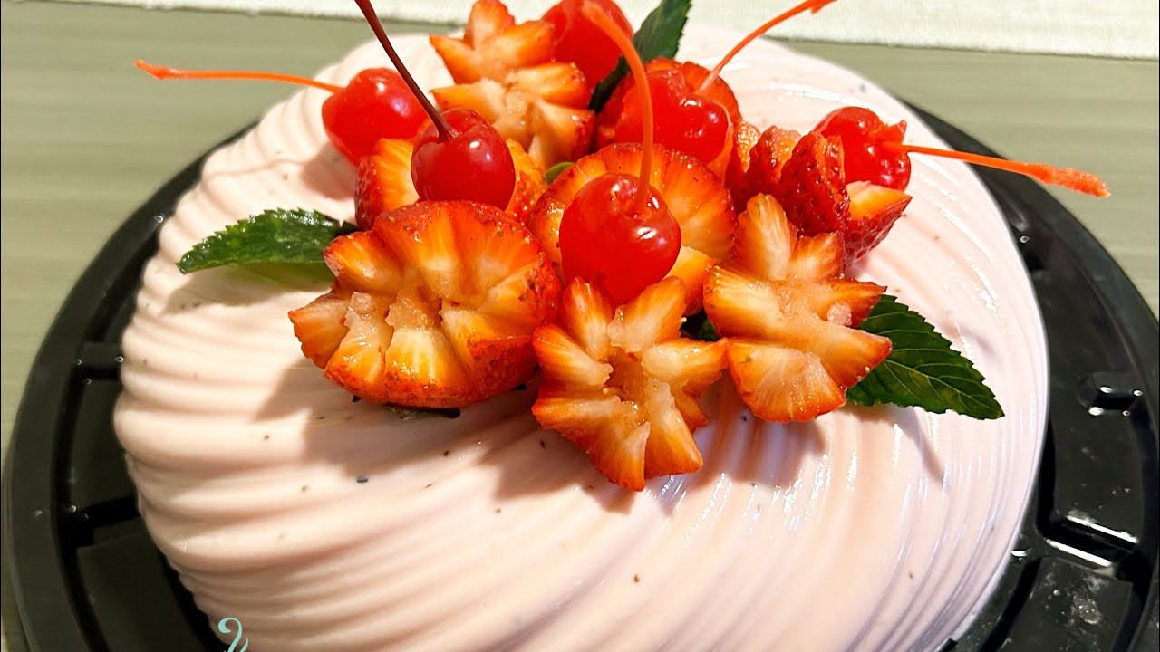 Gelatina de Fresas Con Crema #reposteandoconsarita