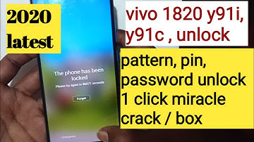 Pattern Unlock Vivo Y91i Pattern Pin Frp crack/ box | vivo y91i 1820 unlock miracle box 100% working