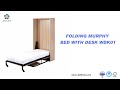 Knockdown style twinfullqueen vertical open hidden folding murphy bed with desk dj wdk01