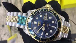 bureau mærke navn Imidlertid INVICTA Pro Diver Quartz Blue Dial Two-tone Men's Watch 30616 - YouTube