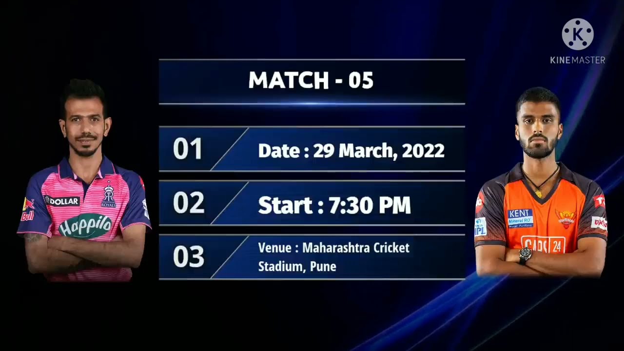 Tata ipl 2022 5th match srh vs rr