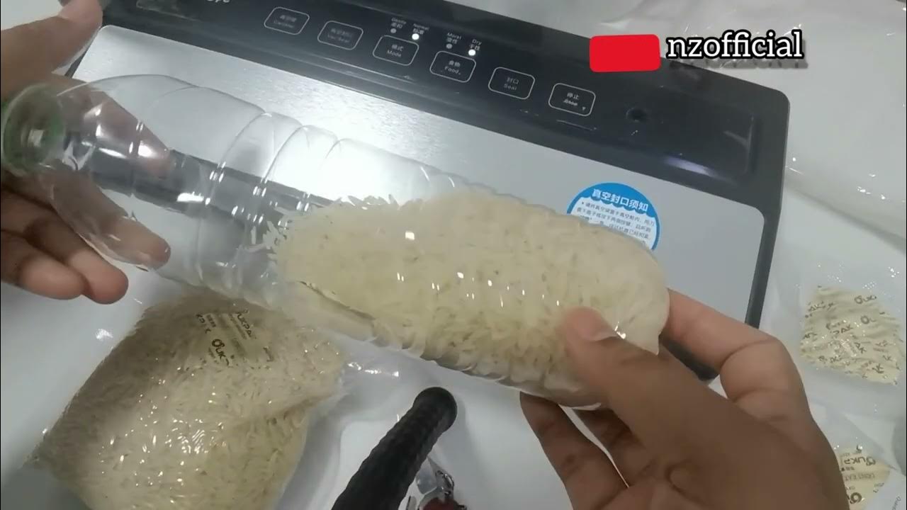 Prepping Beras Simpan beras dan lain2 guna vacuum sealer machine & oxygen absorber YouTube