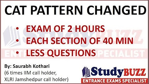 CAT 2020 pattern changed: Exam of 2 hours only, each section 40 minutes, less questions in each sec