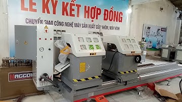 Máy cắt nhôm 2 đầu lưỡi 550 đẩy từ dưới lên hàng cao cấp nhất hiện nay 0976494383