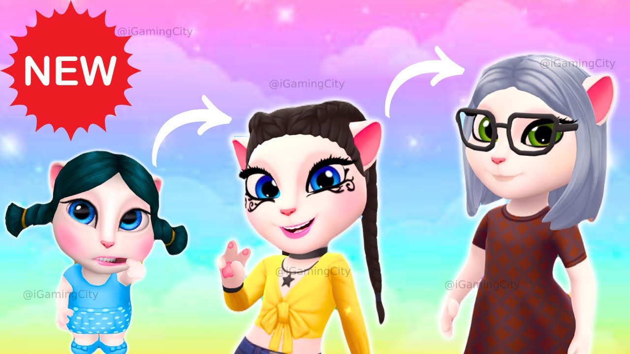 My Talking Angela Life Stages Makeover: Child, Teenager, and Elder ...