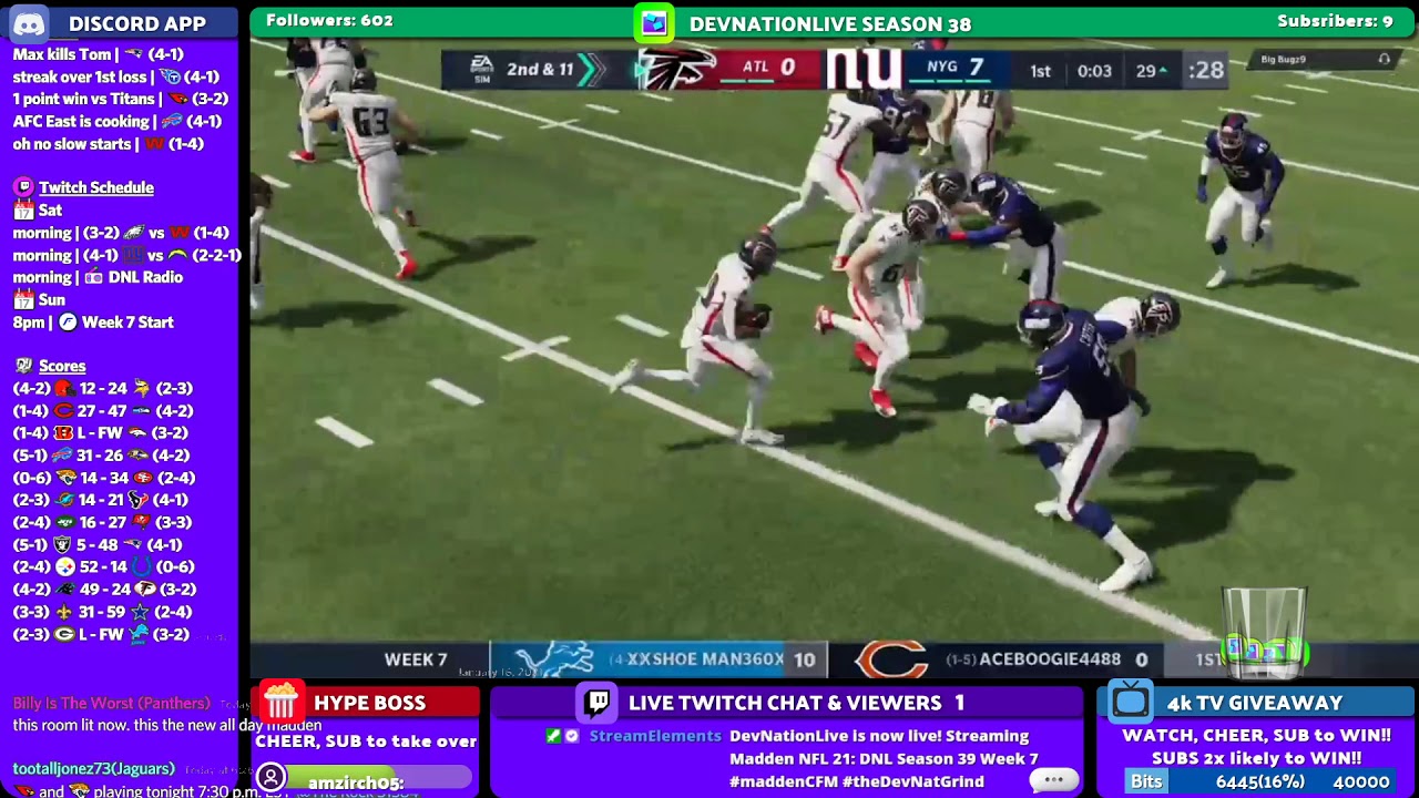 KC vs OAK, ATL vs NYG - Season 39 Week 7 