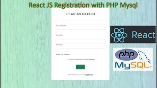 React JS Registration with PHP Mysql