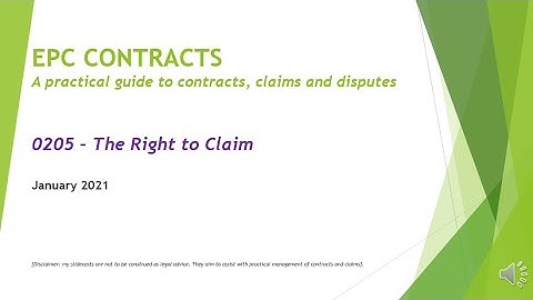 EPC Contracts - 0205 - Right to Claim