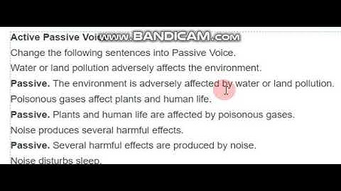 Class7 English Unit 6 Pollution Active Passive Voice A