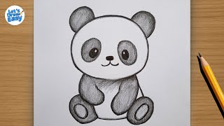How To Draw A Cute Panda Easy Pencil Drawing For Beginners Panda Drawing Easy