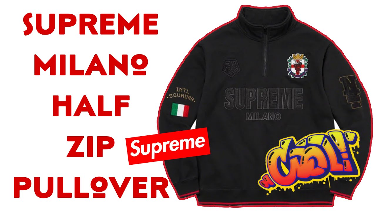 Supreme Milano Half Zip Pullover Black - YouTube