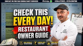 Hotel Owner Daily Checklist Format Restaurant Owner Daily Checklist Format Kitchen SOP SOP