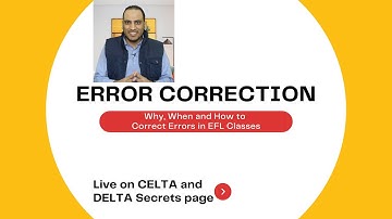 Error Correction in EFL Classes - When and How