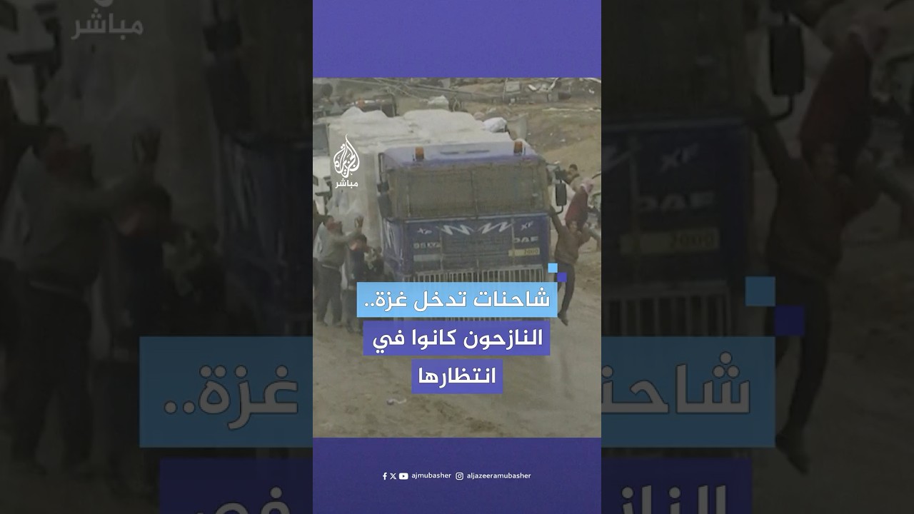 عدد من شاحنات المساعدات الإنسانية تدخل إلى قطاع غزة