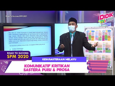DidikTV Road To Success SPM 2021 | Kesusasteraan Melayu Komunikatif Kritikan Sastera Puisi & Prosa