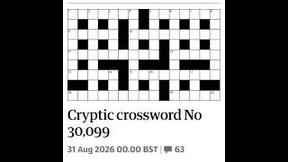 The Guardian Cryptic Crossword No. 30,099 - 31/08/2026
