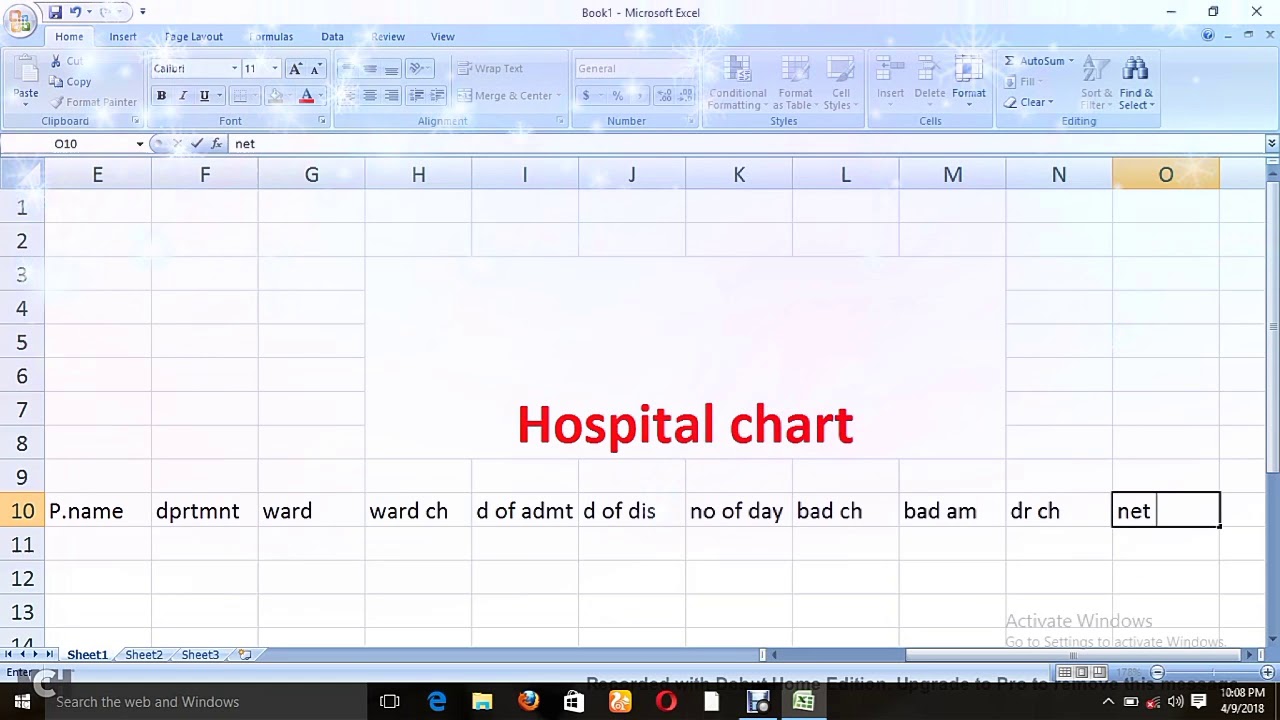 Hospital Chart Faces
