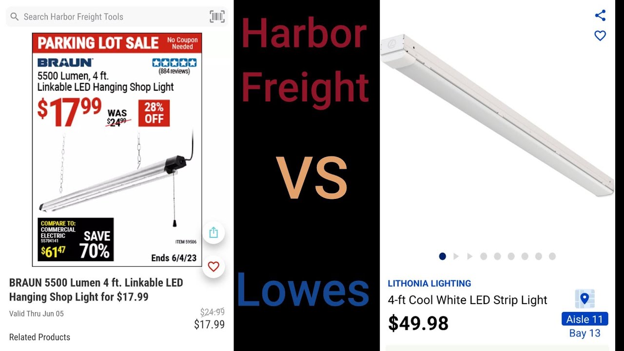 Harbor Freight Parking Lot sale LED's Garage Lights Harbor Freight vs