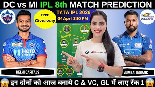 DC vs MI Today Match Prediction | Delhi Capitals vs Mumbai Indians | IPL 2026 Match 8