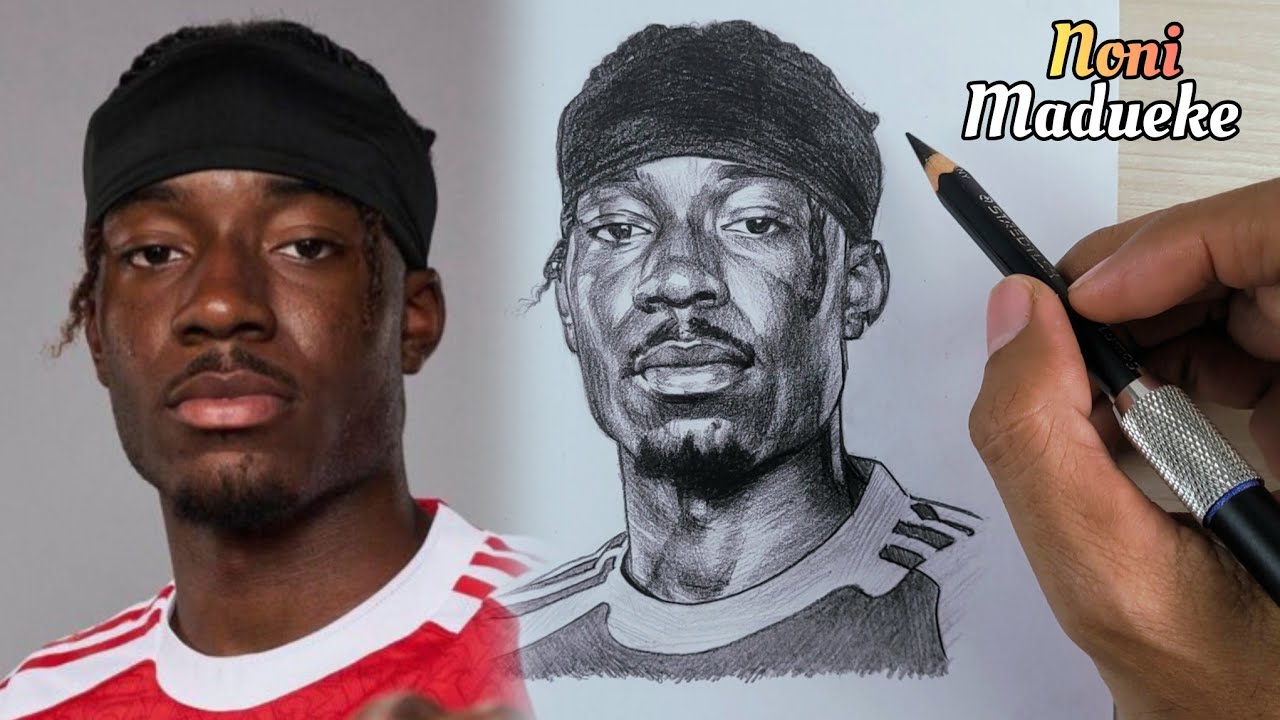 Эскиз Нони Мадуэке | Футбольное искусство «Арсенала» | Захватывающая покадровая съемка