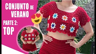 CÓMO TEJER UN TOP EN GANCHO O CROCHET DEL CONJUNTO DE VERANO Parte 1 ⛱️ ⛱️Yo Tejo con LAURA CEPEDA