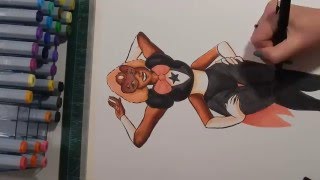 Steven Universe Sardonyx Speed Drawing - Spectrum Aqua Markers