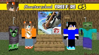 Monster school FREE FIRE 5 : SURVIVAL MODE - Minecraft Animation