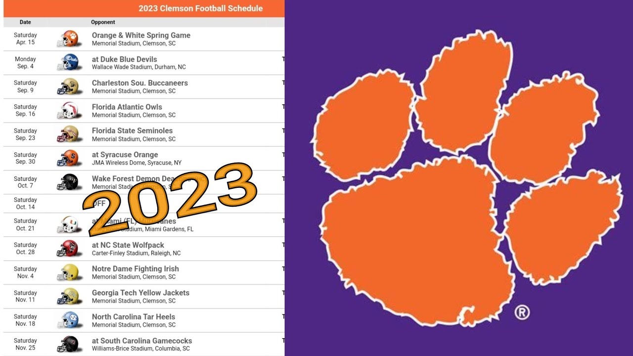 Clemson Tigers 2023 College Football Schedule Preview - Win Big Sports