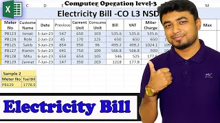 Celebrity Electricity Bill Excel nsda | Computer Operation Level 3 #ExcelTutorial Profile