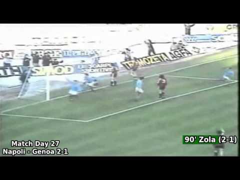 Serie A 1989-1990, day 27: Napoli - Genoa 2-1 (Zola goal)