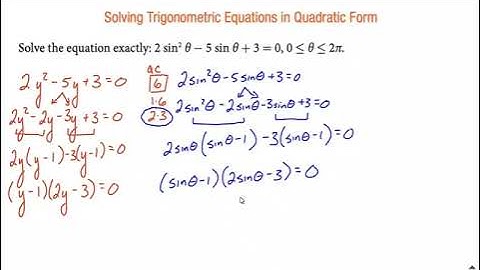 Solving quadratic trig equation | Factoring