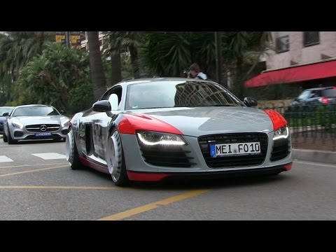 Audi R8 W/ STRAIGHT PIPES & CRAZY RIMS In Monaco | LOUD SOUND!