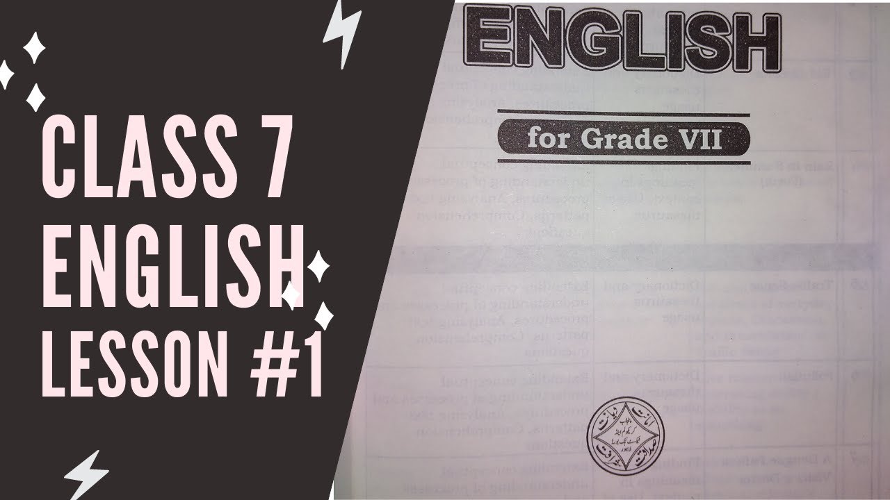 Class 7th English Lesson 1 YouTube Class 7th English Lesson 1 YouTube