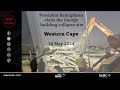 President Cyril Ramaphosa visits the George building collapse site