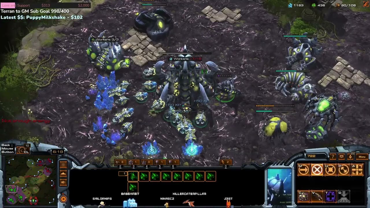 StarCraft 2: Nina (Z) vs (Z) 【Map: Tourmaline】