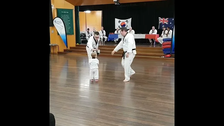 Baby taekwondo board break