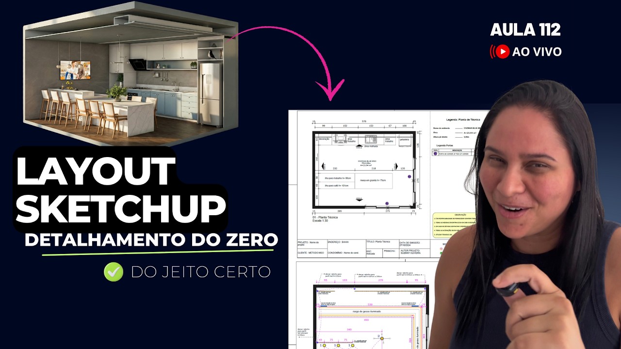 Layout SketchUp : Detalhamento  do ZERO (Passo a Passo) | Segunda às 20h