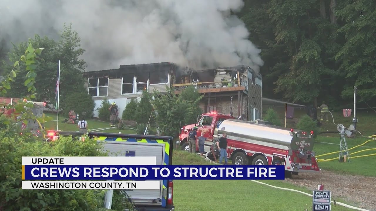 Fire destroys Washington County, TN home - YouTube