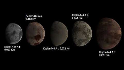 Kepler-440,441,442,443,and 444 System Size Comparison