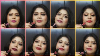Purplle Ultra HD Matte / Matte Mini Liquid Lipsticks Review | Swatches of 8 shades